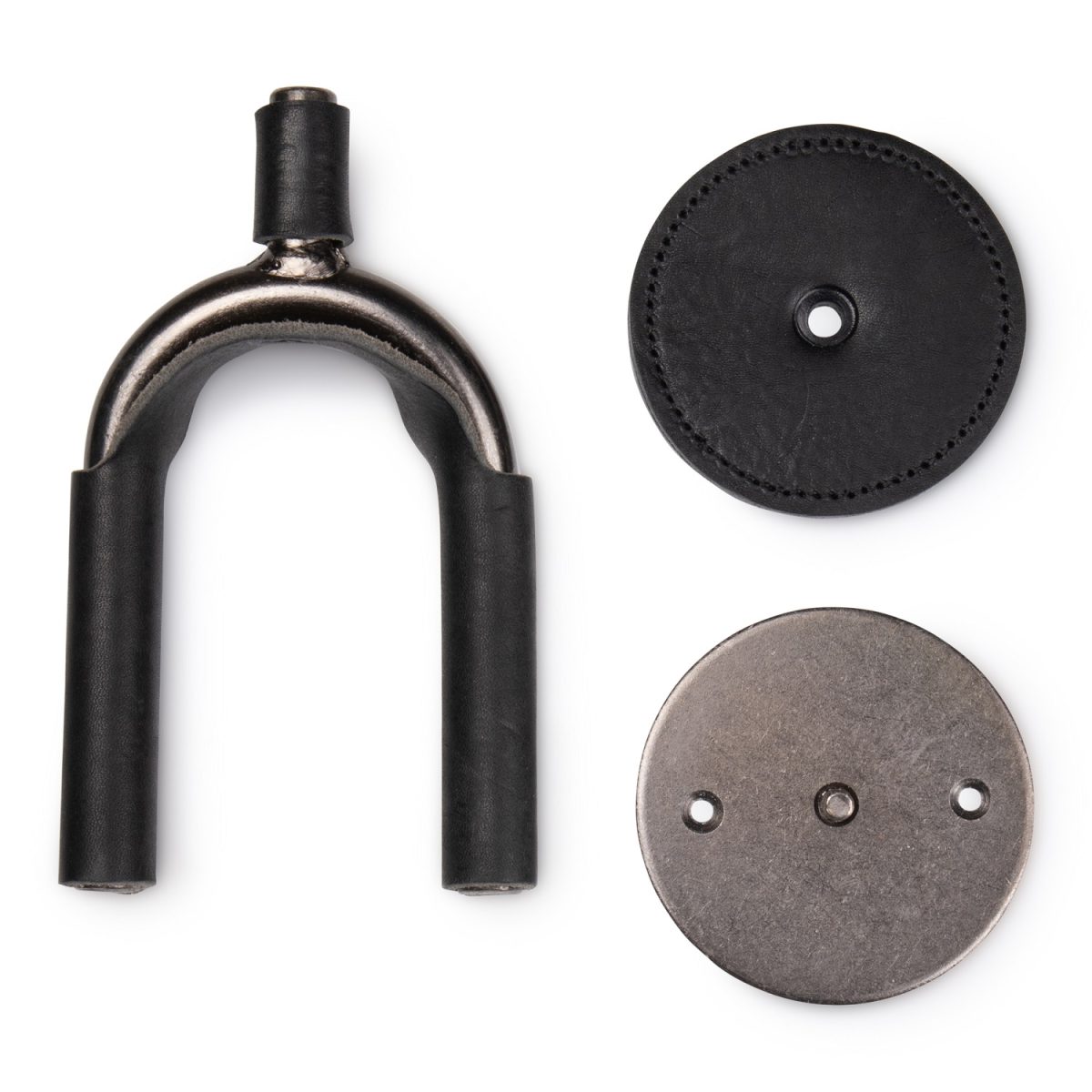 Levy's - Smoke Forged Guitar Hanger w/ Black Leather Pieces