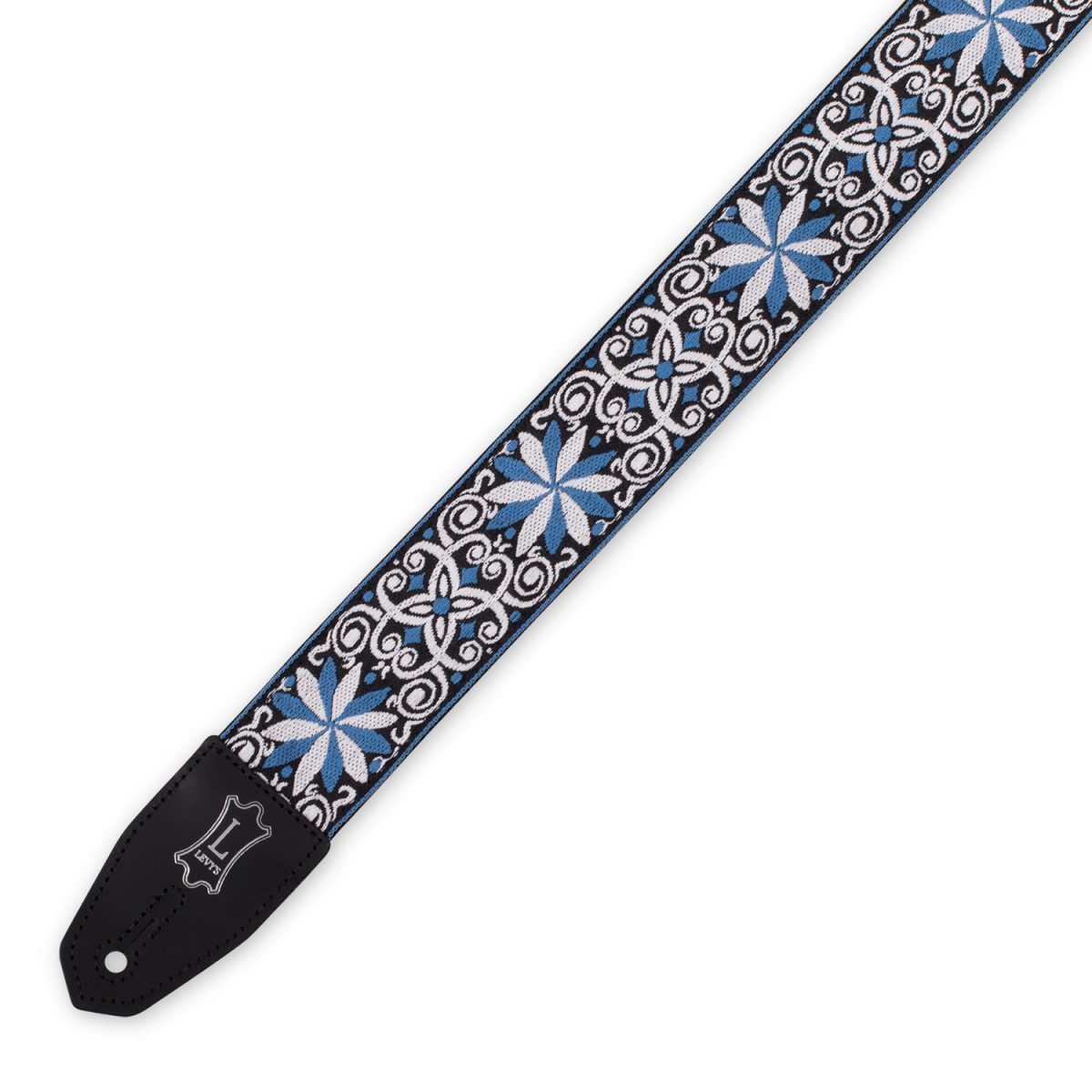 Levy's - Right Height Strap w/ Woven Blue White Black Motif Tip