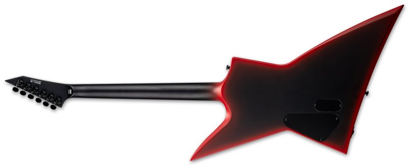 ESP - EXL Baritone Black Metal Electric Guitar, Black Red Burst Satin #LEXLBKMIIBLKREDBS