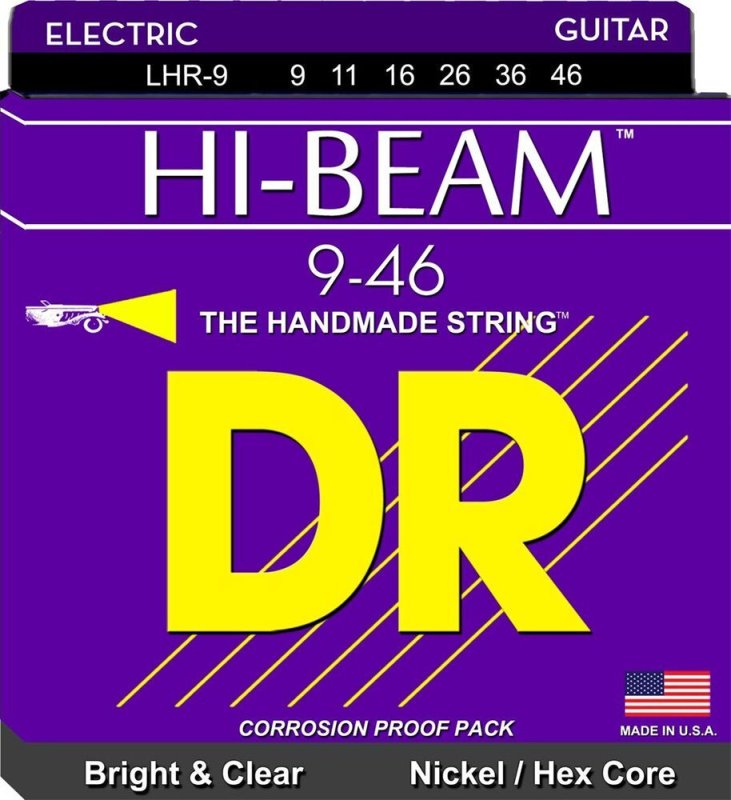 DR - Hi-Beam Lite Electric Guitar Strings, Light to Medium (9-46) #LHR-9/46