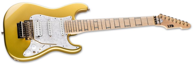 ESP - JRV-8 Javier Reyes 8-String Electric Guitar, Metallic Gold #LJRV8MGO