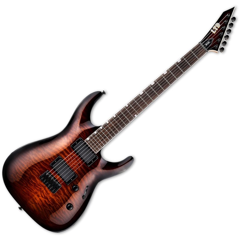 ESP - Electric Guitar with ESP LH-301 Pickups and Quilted Maple Top, Dark Brown Sunburst #LMH200HTQMDBSB
