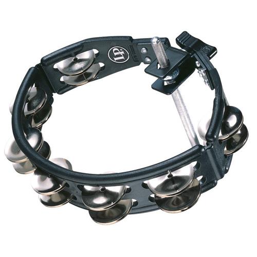 Latin Percussion - Cyclops Jingle Tambourine, Steel Jingles, Black, Mountable #LP160