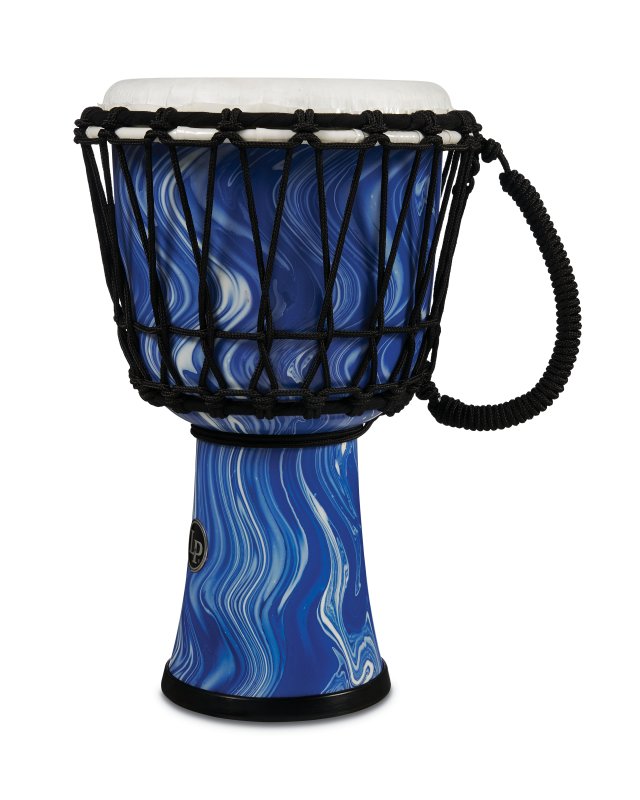 Latin Percussion - World 7" Rope Circle Djembe, Blue Marble #LP1607BM
