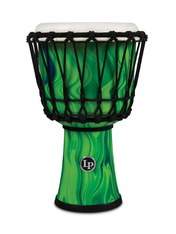 Latin Percussion - World 7" Rope Circle Djembe, Green Marble #LP1607GM