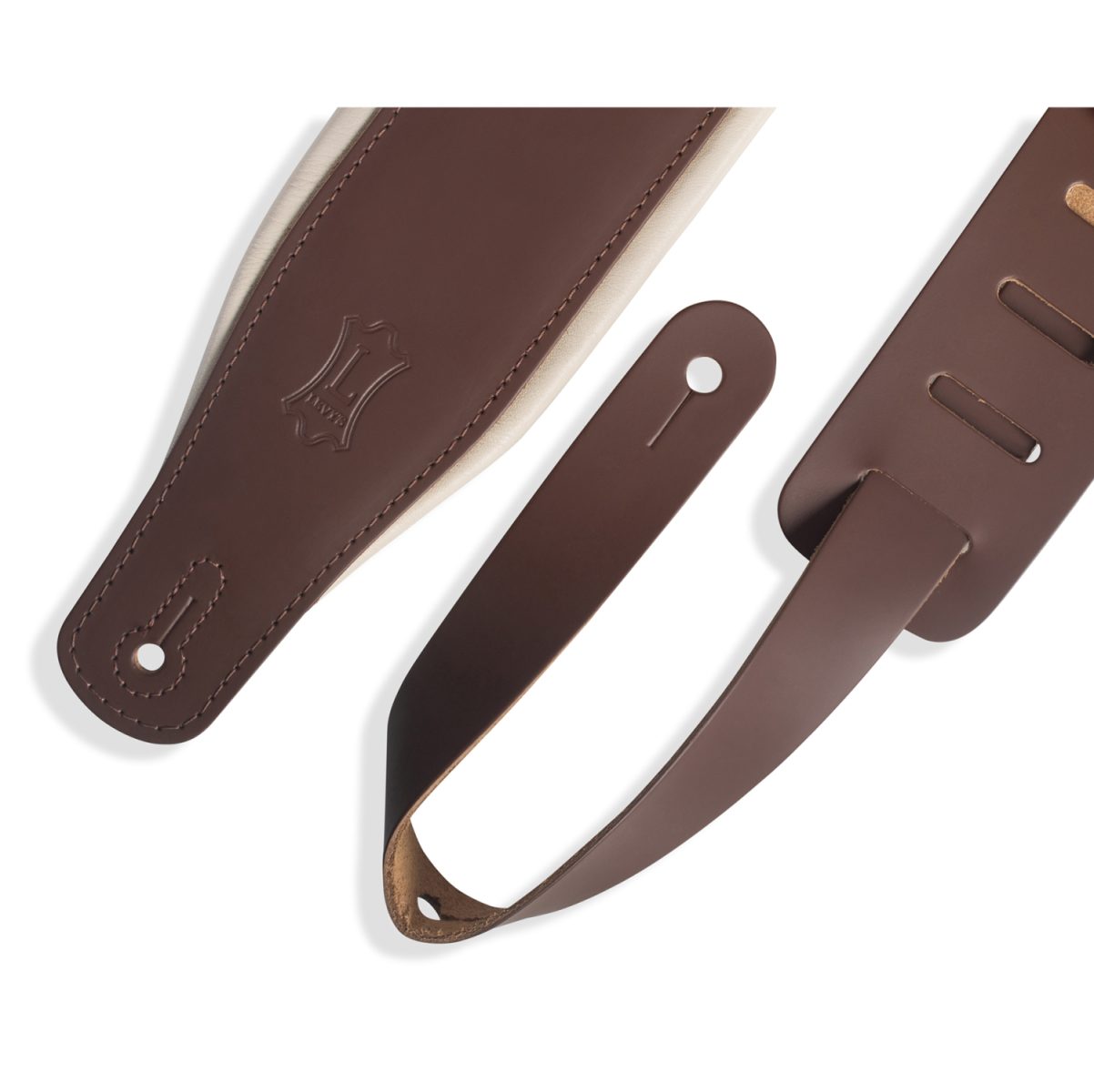 Levy's Classics Series Favorite Padded Two-Tone Leather Brown- Cream – M26PDBRNCRM-front3