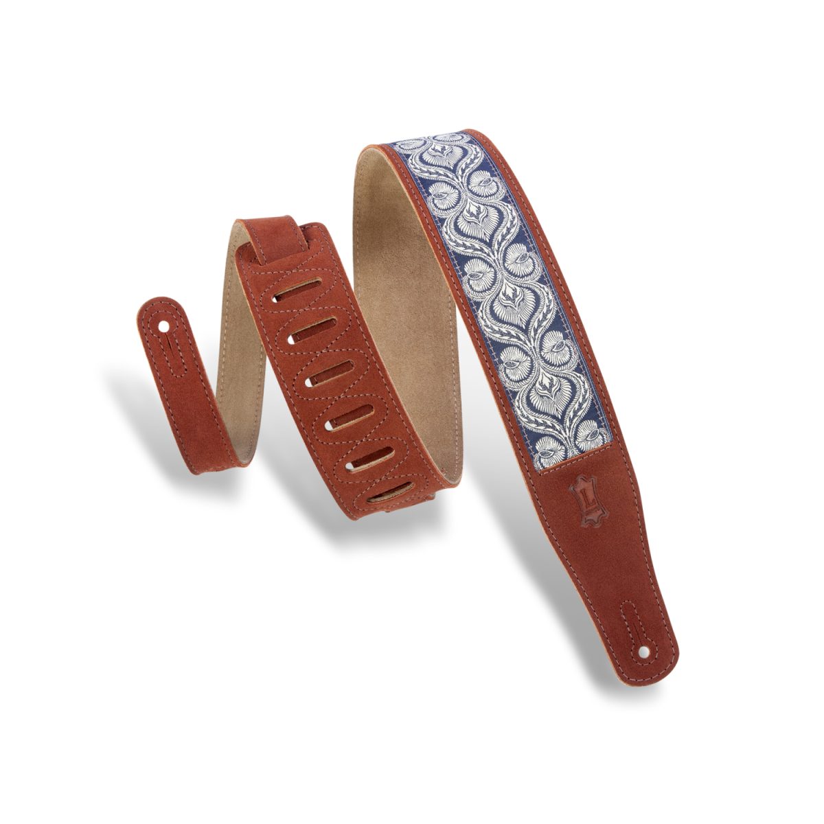 Levy's Prints Series - Embellish Suede Guitar Strap – Rust color - MSJ26RST