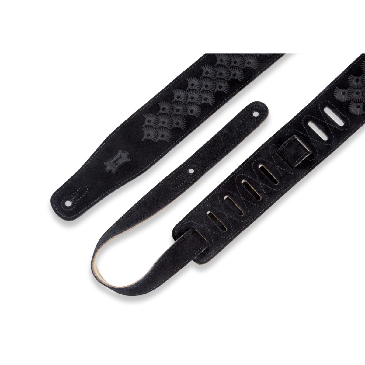 Levy's Textures Series - Dandelion Emboss Guitar Strap – Black - MS26DEBLK-prise3