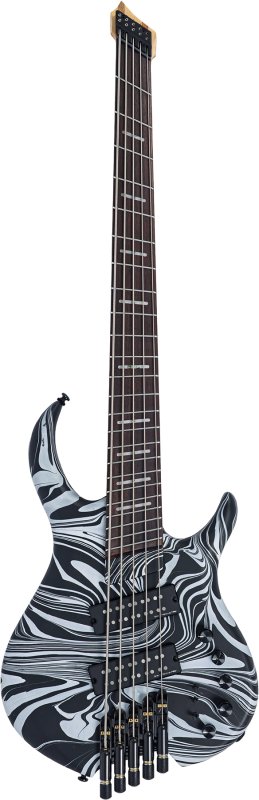 Sire - M6 Headless 5-String Bass Guitar with Marcus Heritage-3 Preamp and Gig Bag, Black swirl #M6-HDL-5-BKSWIRL