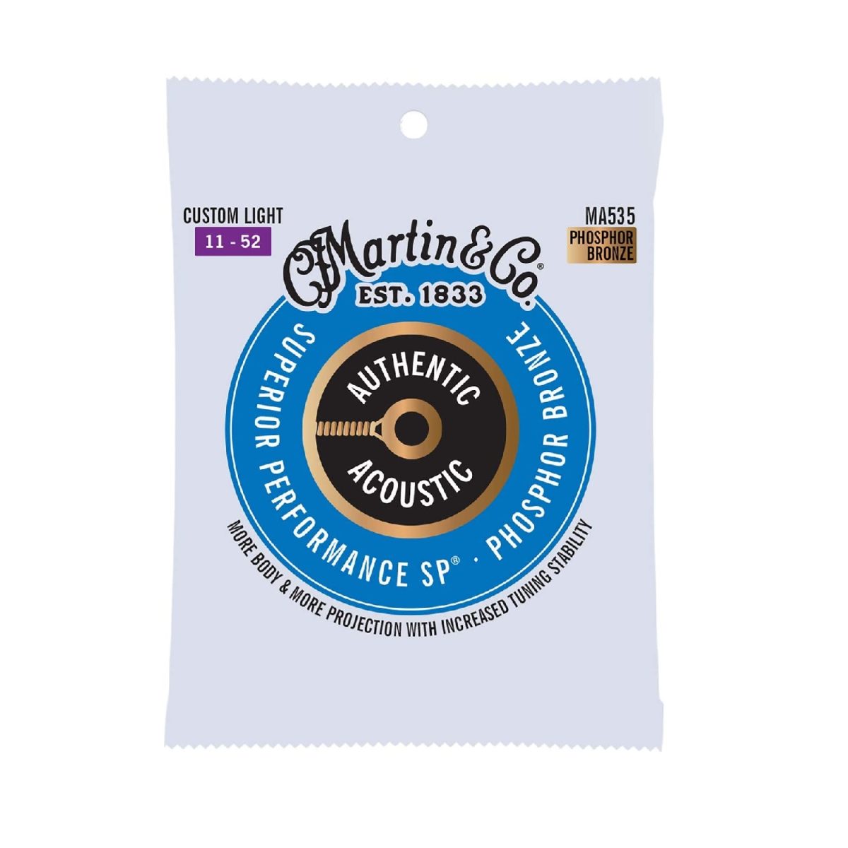 Martin - Authentic Acoustic SP® Guitar Strings Phospor Bronze 11-52