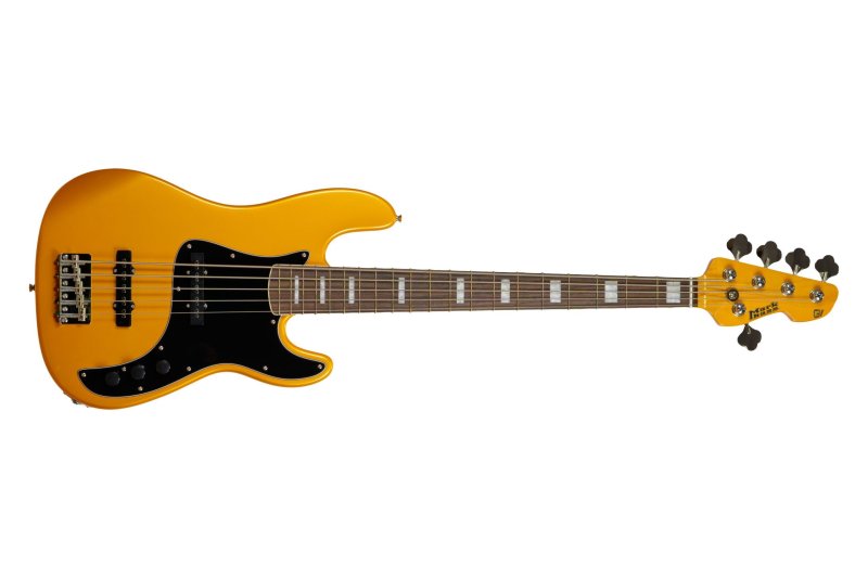 Markbass - GV 5 Gloxy 5-String Electric Bass, Metallic Yellow (Passive) #MB-GV-5-GLOXY-MY-CR-RW-P