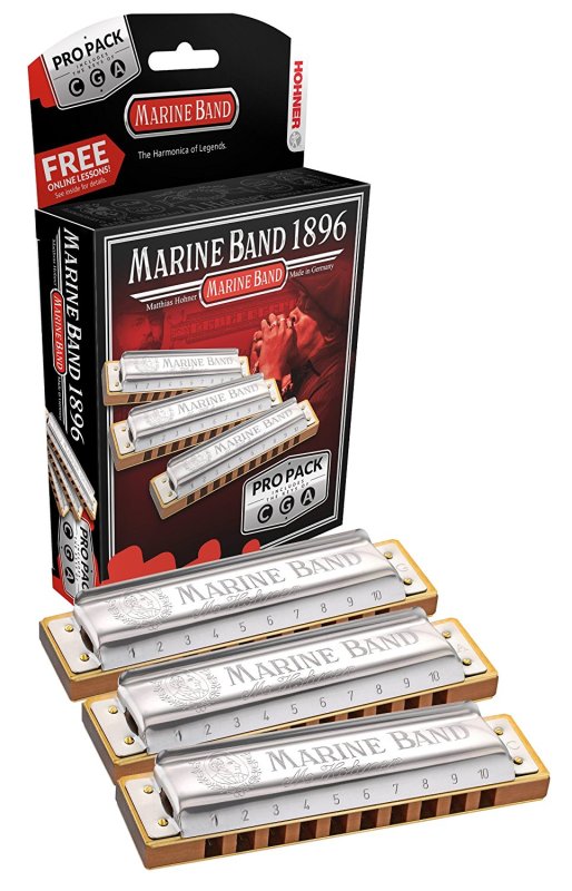 Hohner - Harmonica Marine Band, Pro Pack, (Clés De Do, Sol Et La Majeur) #MBAND-3PK
