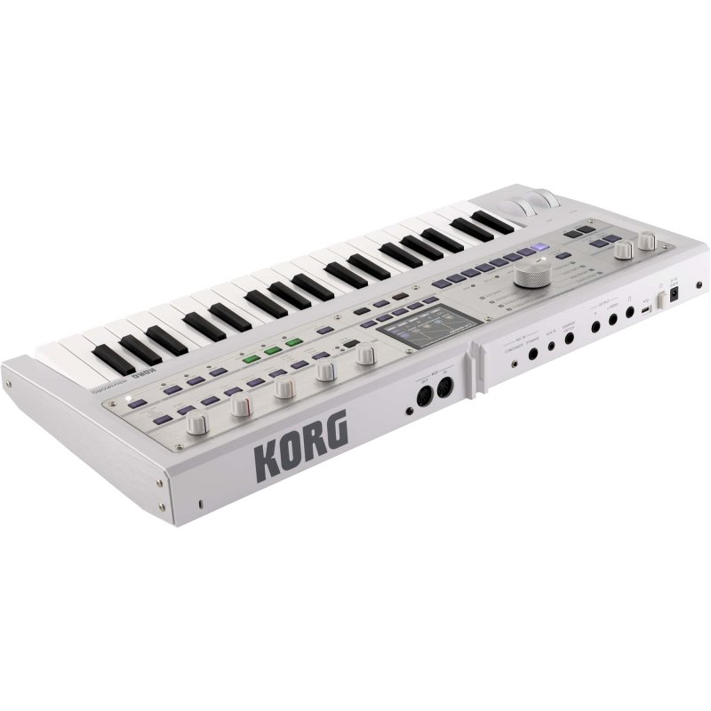 Korg - Limited-Edition MicroKorg 2 37-Key Synthesizer / Vocoder with Soft Case, Metallic White #MICROKORG2WH