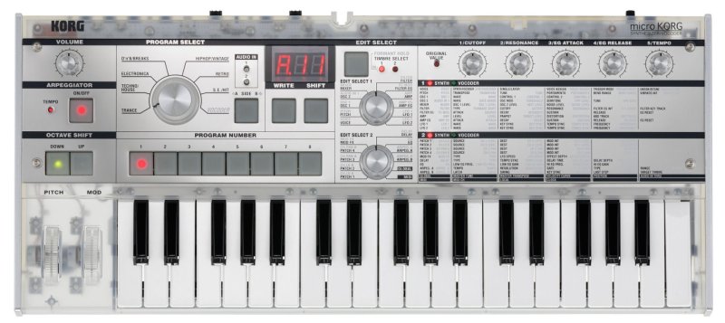 Korg - Crystal Limited Edition 37-Key Mini Key Analog Synthesizer With Vocoder & Mic #MICROKORGCR