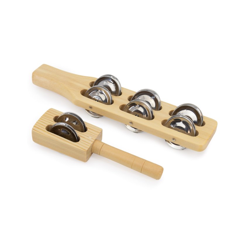 Mano Percussion - Wooden Jingle Stick 6 Jingles, Natural #MK-WJS6-N