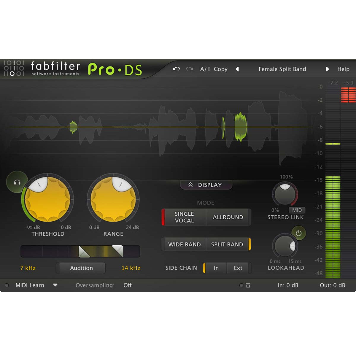 FabFilter Pro-DS - Intelligent & Transparent De-Esser