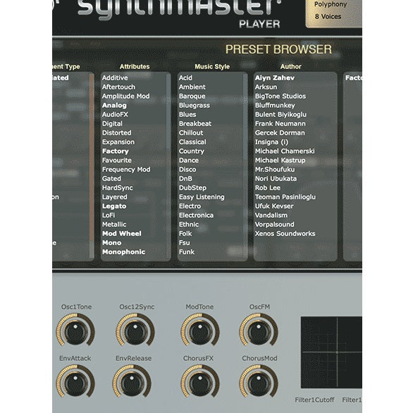 KV331 Audio SynthMaster 2 Player - 2000 Synth Presets and 12 Easy Parameters and Effects