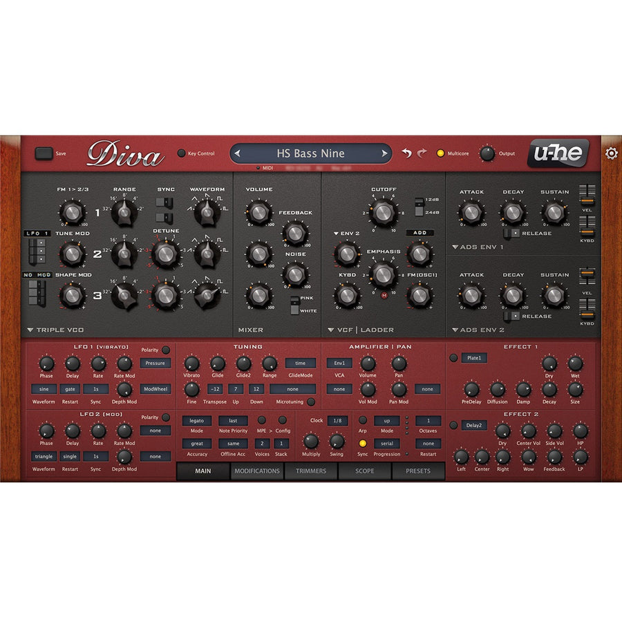 u-he Diva – Synthétiseur analogique virtuel