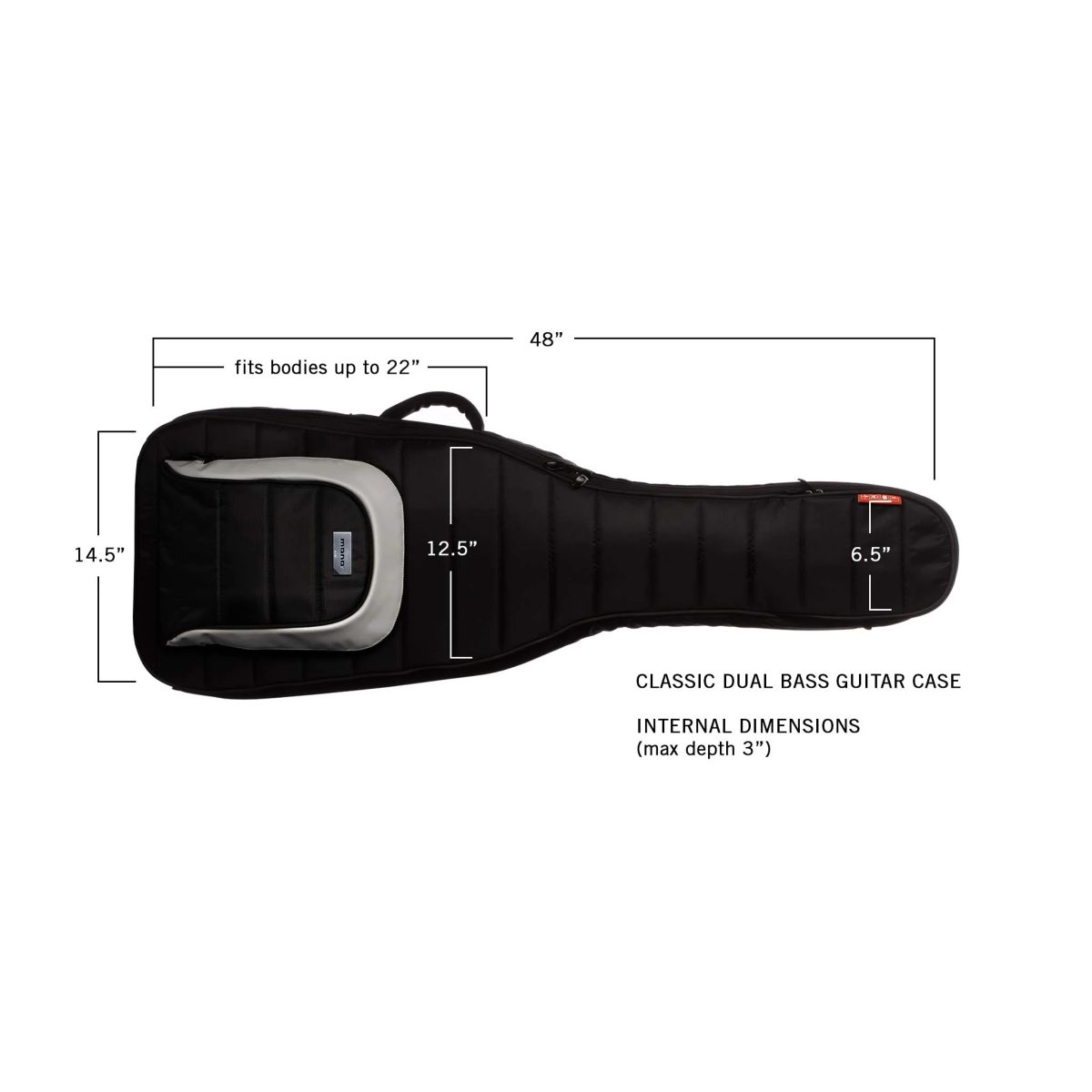 Mono - Classic Dual Bass Guitar Bag - Black #M80-2B-BLK