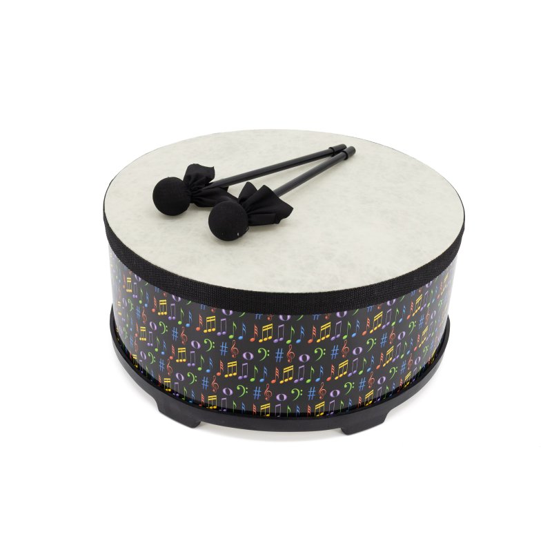Mano Percussion - Jr. Floor Drum 16" with mallets, Music Theme #MP-JFD16