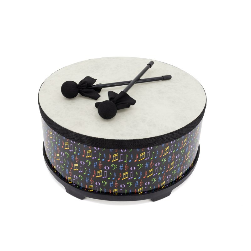 Mano Percussion - Jr. Floor Drum 16" with mallets, Music Theme #MP-JFD16