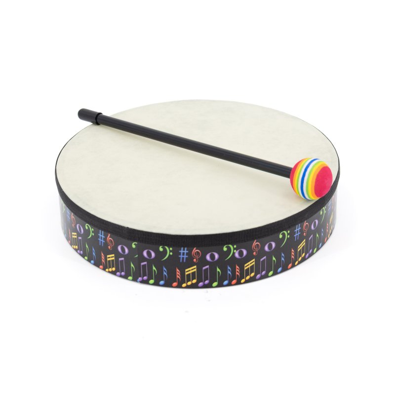 Mano Percussion - Hand Drum 10" with Mallet, Music Theme #MP-JHD10-MT