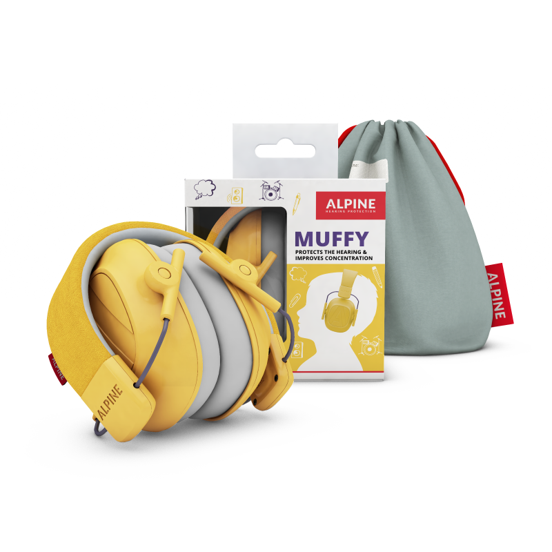 Alpine - Hearing Protection Muffy Kids Earmuffs, Yellow #MUFFYYELLOW