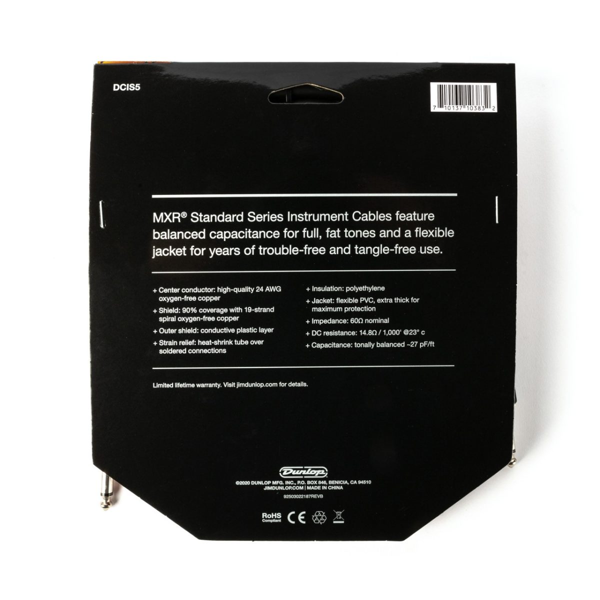 MXR – 5′ Straight Standard Instrument Cable #DCIS05