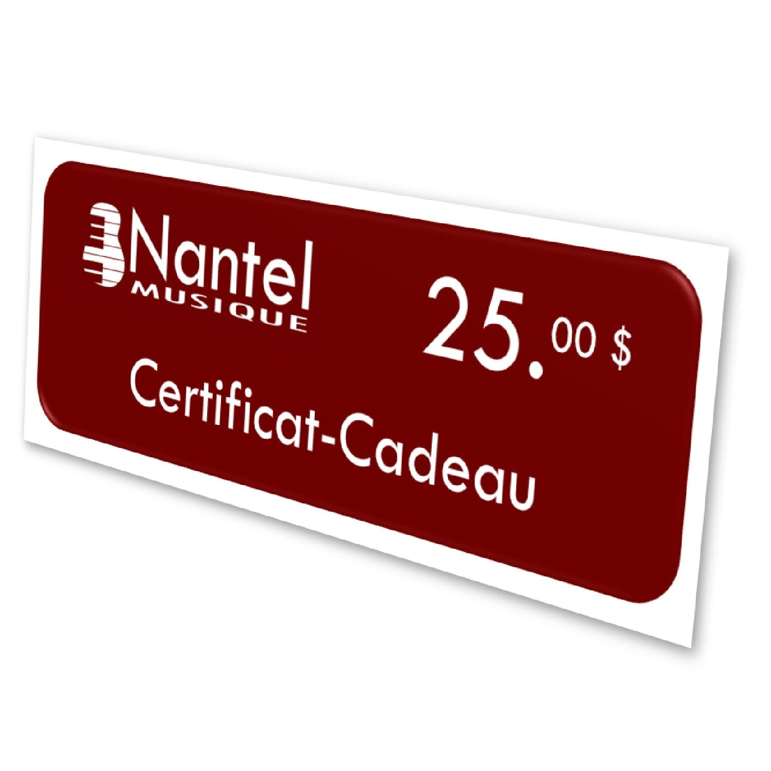 Certificat Cadeau 25$ angle