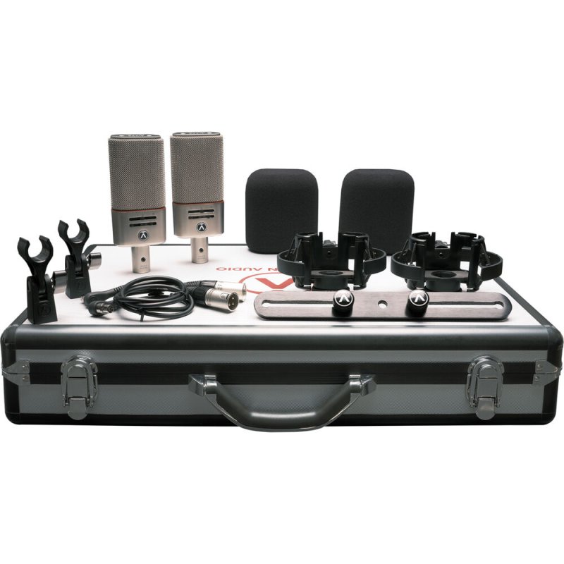 Austrian Audio - Large-Diaphragm Multipattern Condenser Microphone, Silver (Matched Pair) #OC818-DUALSETPLUS