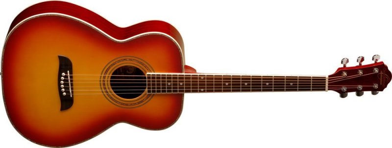 Oscar Schmidt - 6 String OF2 Folk Acoustic Guitar. Cherry Sunburst #OF2CS-A