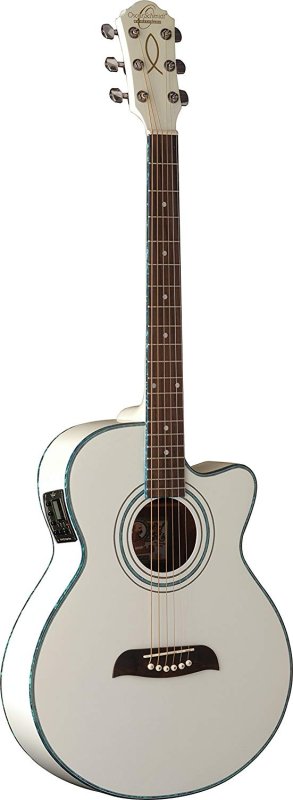 Oscar Schmidt - Folk Acoustic Electric Guitar - White #OG10CEWH-A