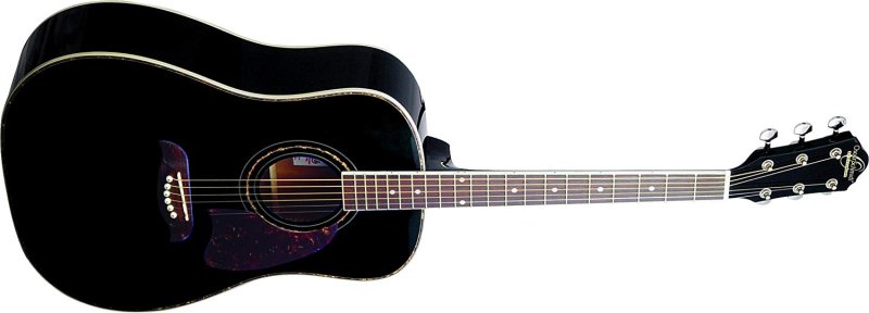 Oscar Schmidt - Acoustic Dreadnought Size Guitar. Black #OG2B-A