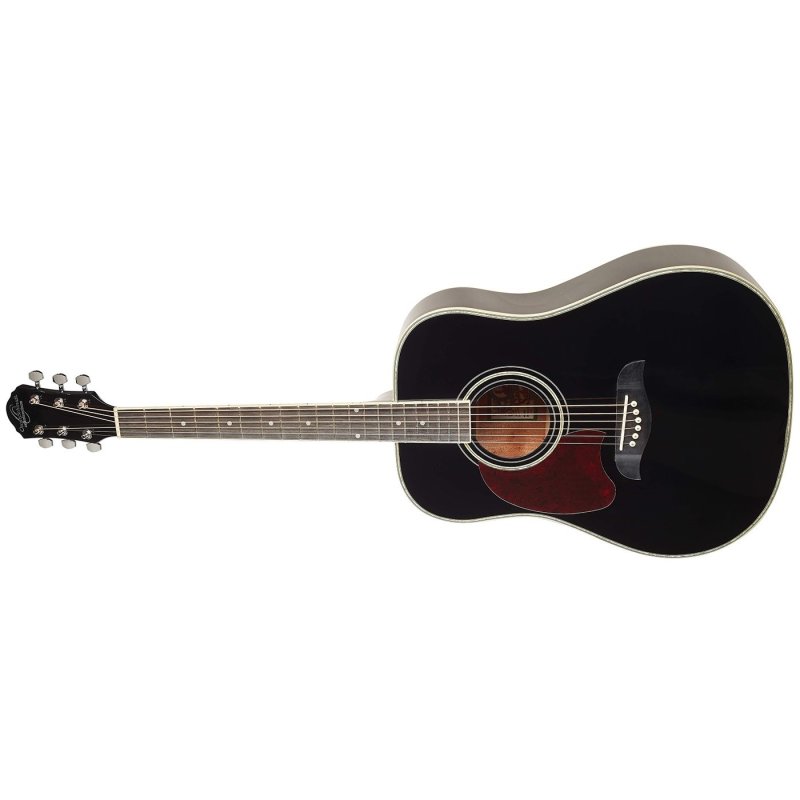 Oscar Schmidt - 6 String Dreadnought Left Hand Acoustic Guitar - Black #OG2BLH-A