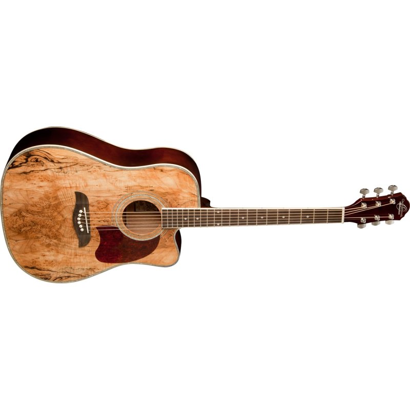 Oscar Schmidt - Dreadnought Acoustic / Electric Guitar, Spalted Maple #OG2CESM-A