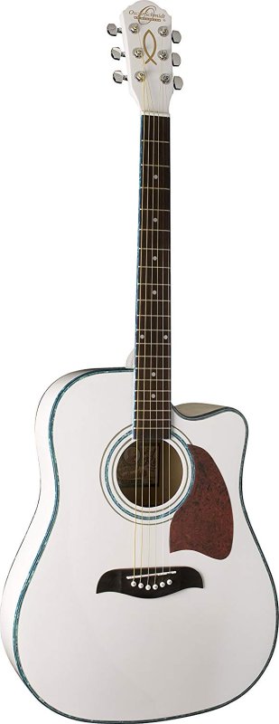 Oscar Schmidt - 6 String OG2CE Dreadnought Acoustic Electric Guitar, White #OG2CEWH-A