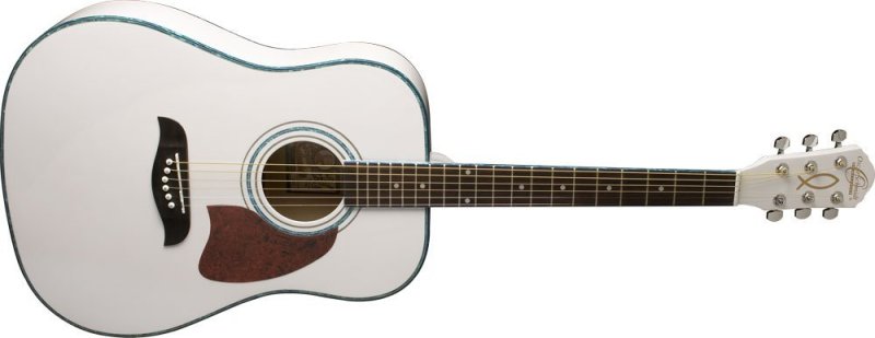 Oscar Schmidt - Acoustic Dreadnought Size Guitar. White #OG2WH-A
