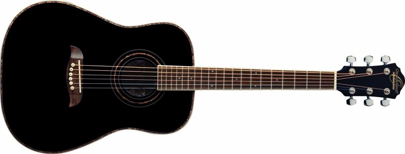 Oscar Schmidt - 1/2 Size Dreadnought Acoustic Guitar, Black High Gloss #OGHSB-A