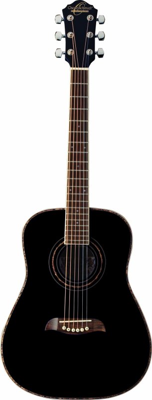 Oscar Schmidt - 1/2 Size Dreadnought Acoustic Guitar, Black High Gloss #OGHSB-A
