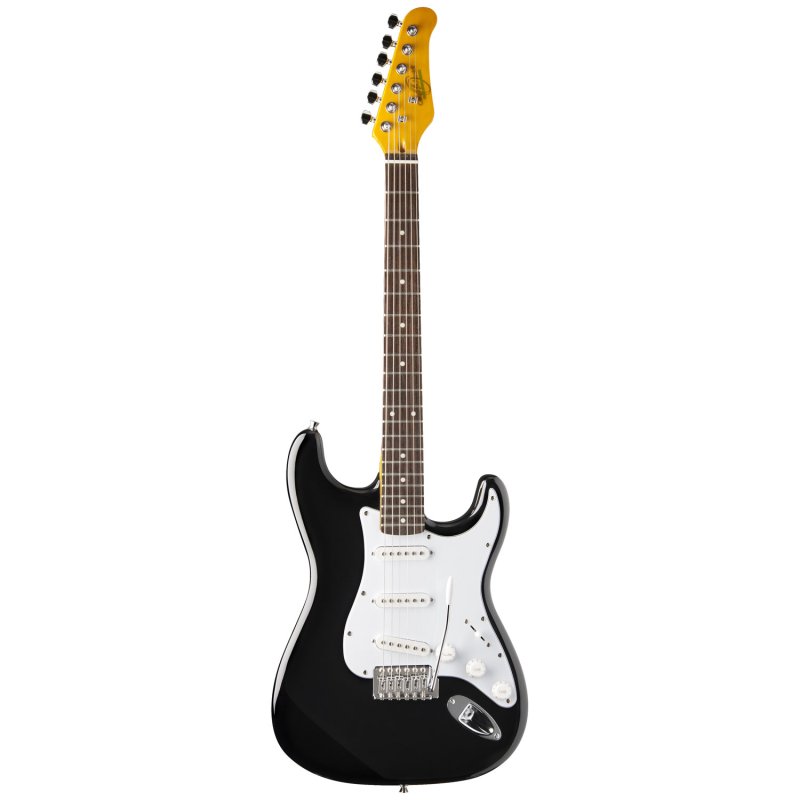 Oscar Schmidt - 6-String Double Cutaway SSS Electric Guitar. Black #OS-300-BK-A