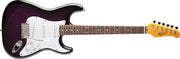 Oscar Schmidt - Purple Sunburst Solid Body Strat-Style Electric Guitar #OS-300-PS-A