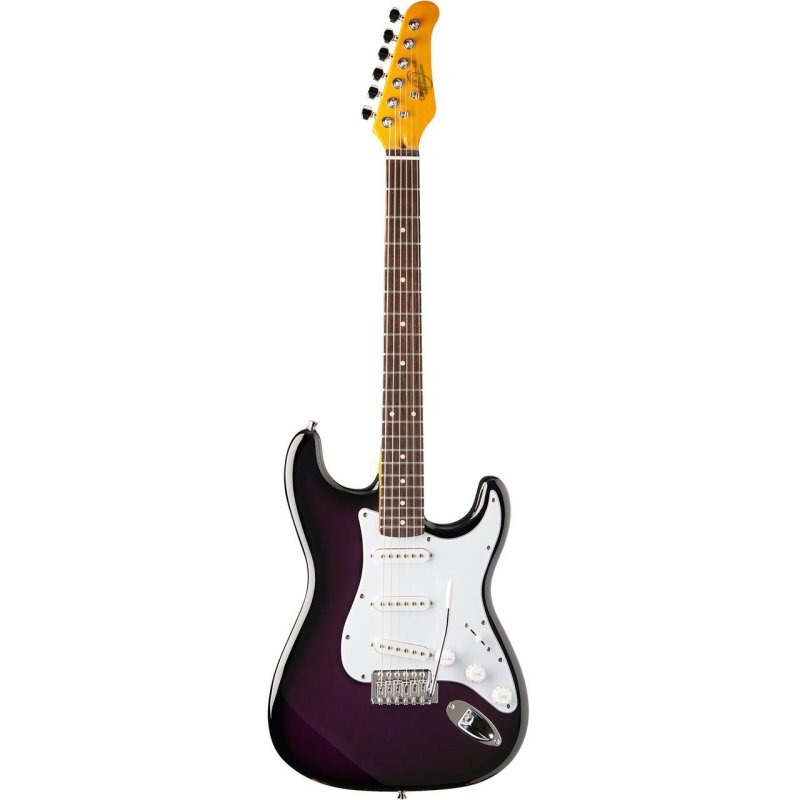 Oscar Schmidt - Purple Sunburst Solid Body Strat-Style Electric Guitar #OS-300-PS-A