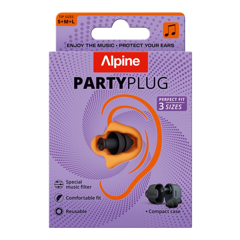 Alpine - Hearing Protection PartyPlug Earplugs, Black #PARTYPLUG-BLKV2
