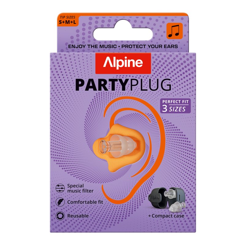 Alpine - Hearing Protection PartyPlug Earplugs, Transparent #PARTYPLUG-CLRV2