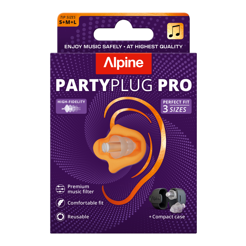Alpine - Hearing Protection PartyPlug Pro Earplugs, Transparent #PARTYPLUGPRO-CLRV2