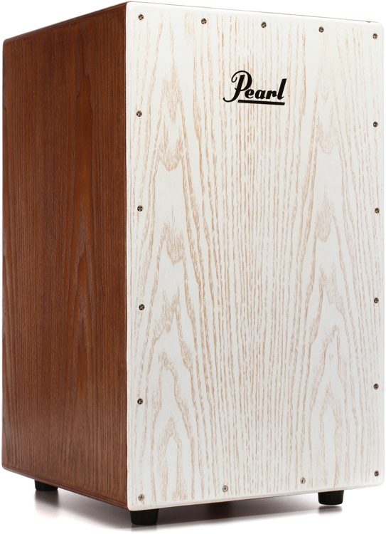 Pearl - Ash Wood Cajon with Bag - Brown Lacquer with White Faceplate #PCJ-AWCSC657