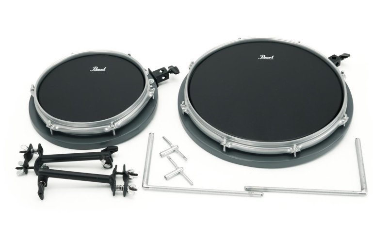 Pearl - Limited-Edition Compact Traveler 2-piece Expansion Pack With 10" & 14" Toms, Machine Grey #PCTK-1014MG