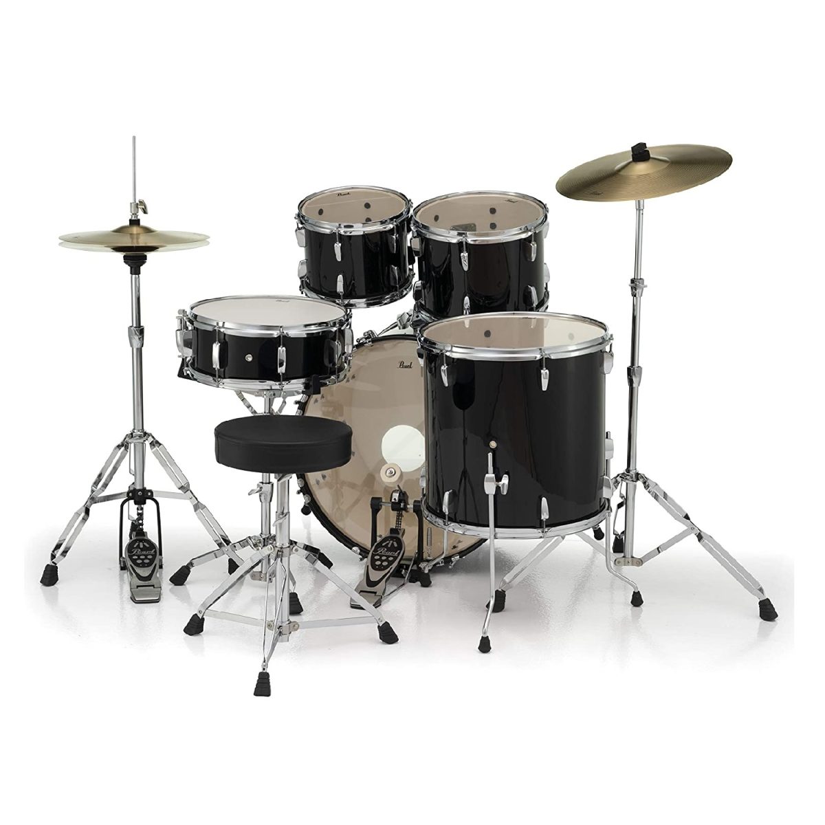 Pearl - Roadshow Drum Set with Cymbals and Stands - Jet Black - RS525SC/C31 Back