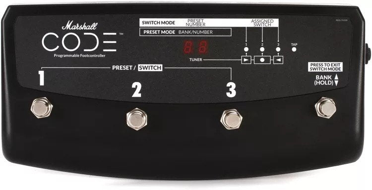 Marshall - 4-way Footswitch for Marshall Code Guitar Amps with Preset Recall and LED Readout #PEDL91009