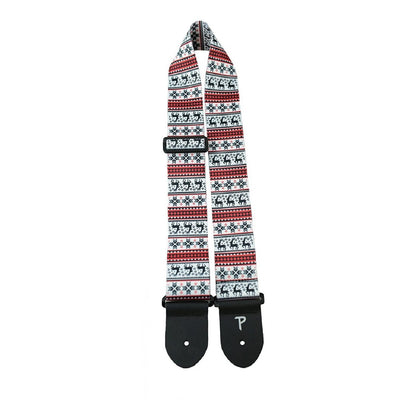 Perri’s Leathers Ltd – Courroie de guitare en polyester Noël 2.5” – Renne – LPCP-6858